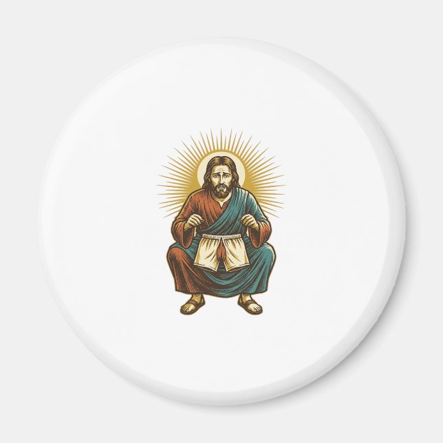 Imã Jesus Ajustando Cueca Incomoda no Meio da Agachada (Frente)