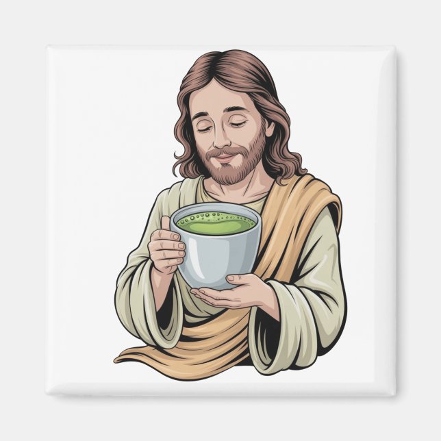 Imã Jesus Bebendo Matcha Cristão  (Frente)
