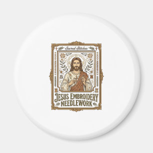 Imã Jesus Bordado Trabalhos de Agulha Jesus Bordado Ag