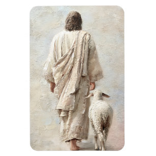 Ímã Jesus Caminhando com o Cordeiro
