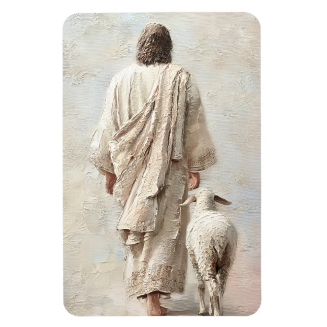 Ímã Jesus Caminhando com o Cordeiro (Vertical)
