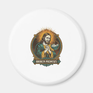 Imã Jesus Chip Quebrado Preso No Prato De Molho Humor