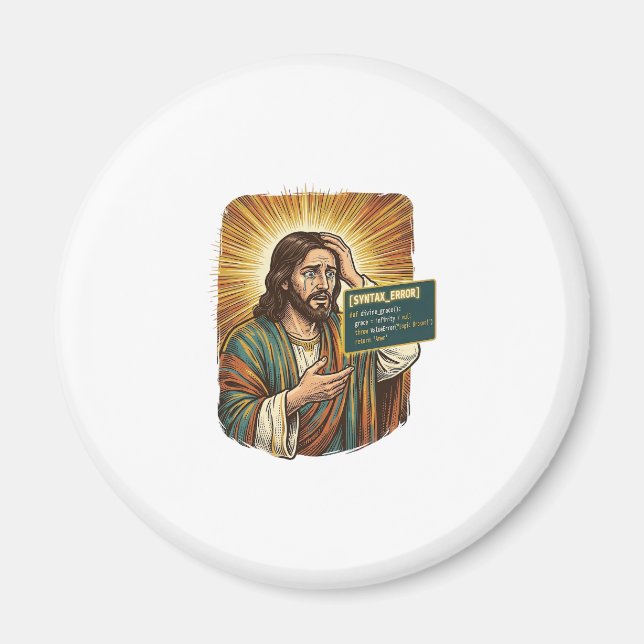 Imã Jesus chorando Erro de Sintaxe Programador Codific (Frente)