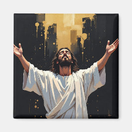Imã Jesus Christ Our Savior | Black and Gold
