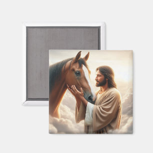 Imã Jesus Confortando um Cavalo no Céu
