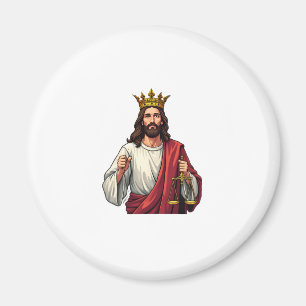 Imã Jesus Coroado Justiça Camiseta de Gravura Vintage