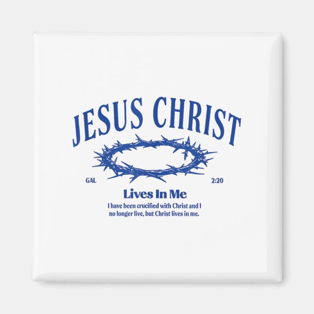 Imã Jesus Cristo Mora Em Mim Coroa De Espírito Bíblia (Frente)