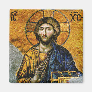 Imã Jesus Cristo Segurando o Ícone Ortodoxo dos Evange