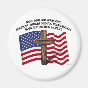 Imã Jesus e a cruz áspera E.U. dos soldados americano