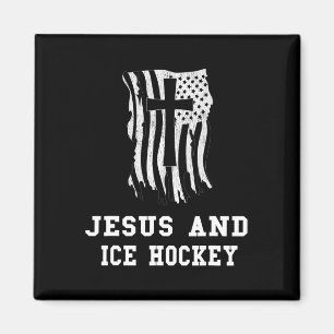 Imã Jesus E Design De Hockey No Gelo Fã Cristão De Jes