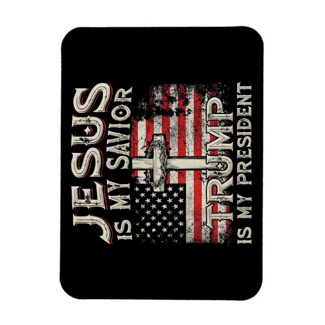 Ímã Jesus é o meu salvador é o meu presidente american (Vertical)
