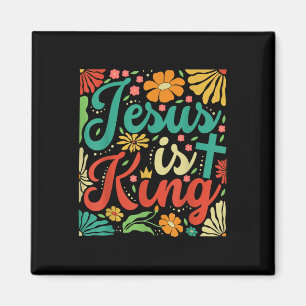 Imã Jesus é o rei Boho Flores Vintage Christian Gog R