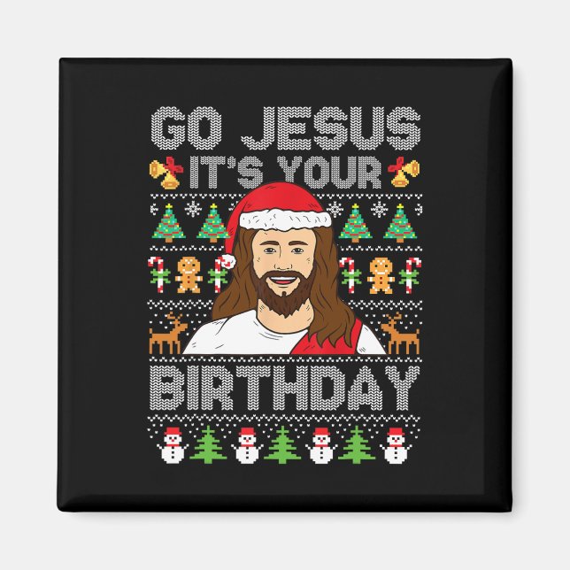 Imã Jesus, é o seu suéter de Natal feio (Frente)