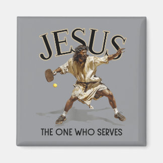 Imã Jesus engraçado de pickleball aquele que serve
