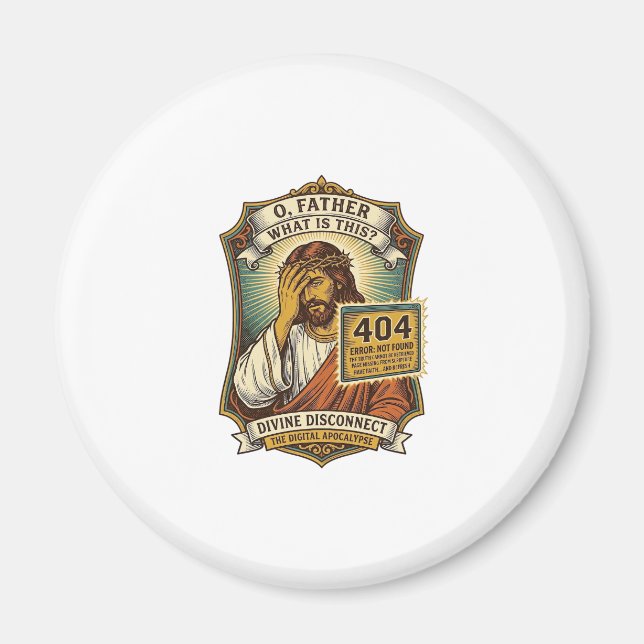 Imã Jesus engraçado erro 404 Humor desenvolvedor web p (Frente)