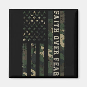 Imã Jesus Fé Sobre o Medo Camuflado Bandeira EUA Cruz