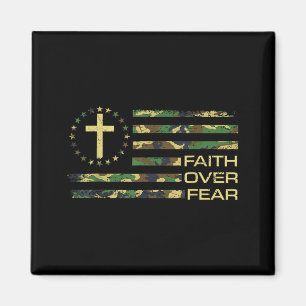 Imã Jesus Fé Sobre o Medo Cruz Camuflagem Bandeira Ame