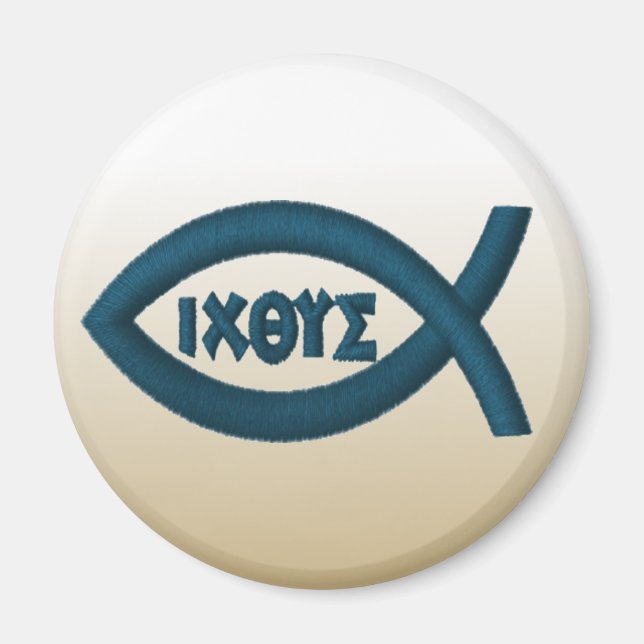 Imã Jesus Fish Christian Symbol (Frente)