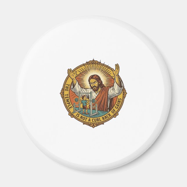 Imã Jesus Flexões de Bíceps Irritado Suporte de Agacha (Frente)