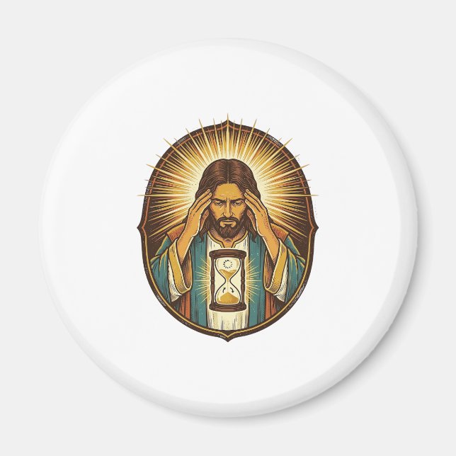 Imã Jesus Impaciente Carregando Ampulheta Internet Len (Frente)