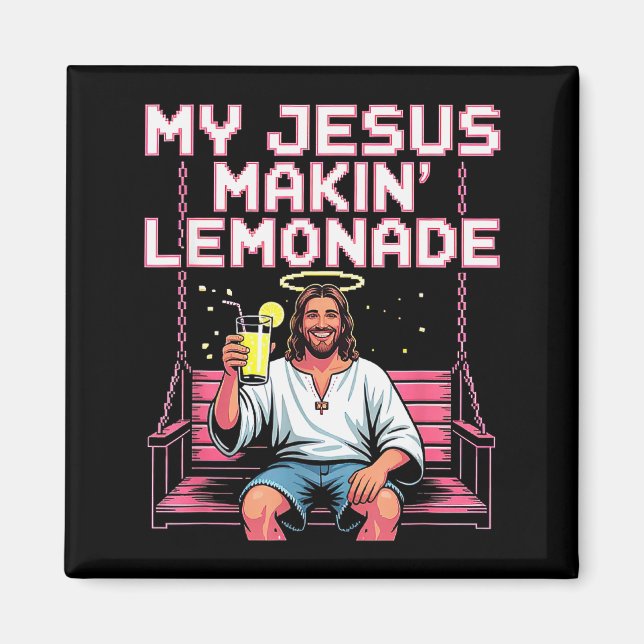 Imã Jesus Lemonade Funny Christian Meme  (Frente)