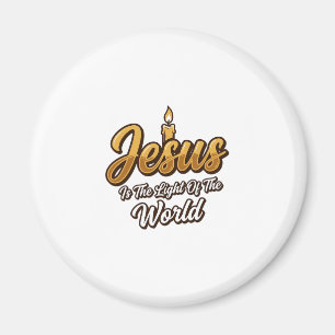 Imã Jesus Luz do Mundo Vela Cristã Vetor_1
