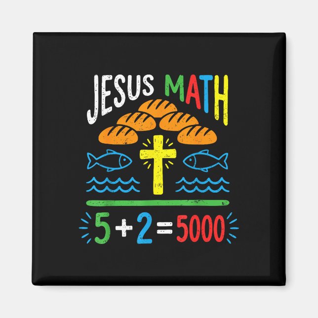 Imã Jesus matemática 2 peixes 5 pães alimenta os 5000  (Frente)