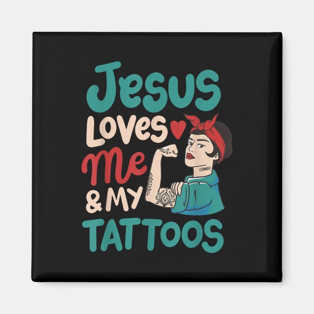 Imã Jesus Me Ama E Minhas Tatuagens (Frente)