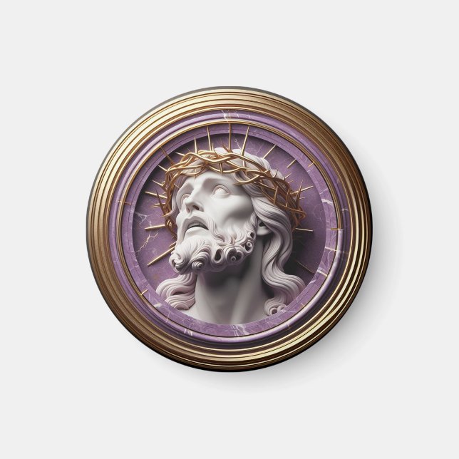 Imã Jesus olhando para os céus com espinhos (Frente)