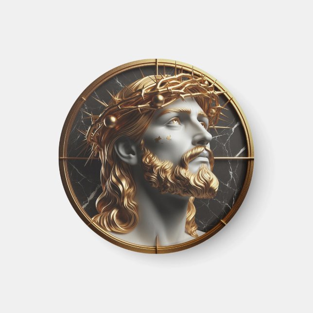 Imã Jesus olhando para os céus com espinhos (Frente)