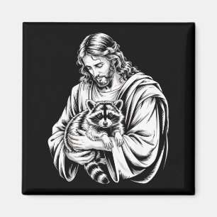 Imã Jesus Panda Lixo Guaxinim Desarrumado Animal Guaxi