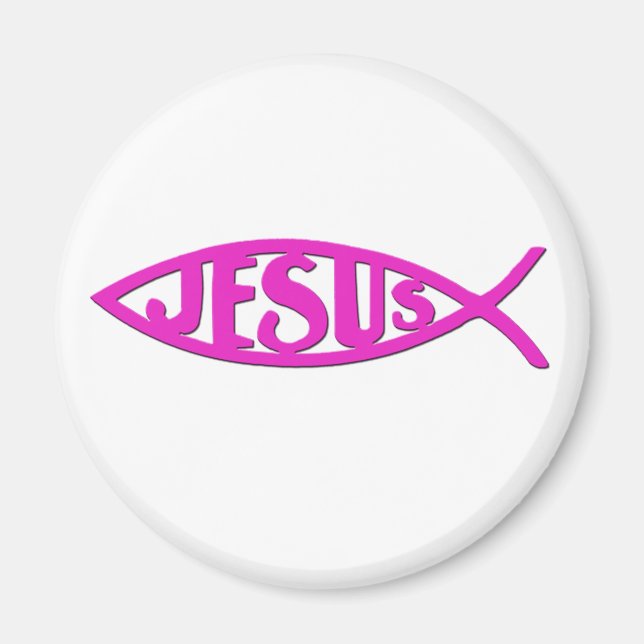 Imã Jesus Peixe (Magnet Rosa) (Frente)
