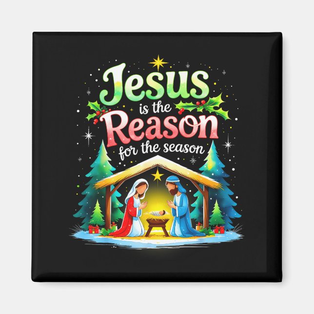 Imã Jesus Reason For The Season Nativity Christmas Des (Frente)