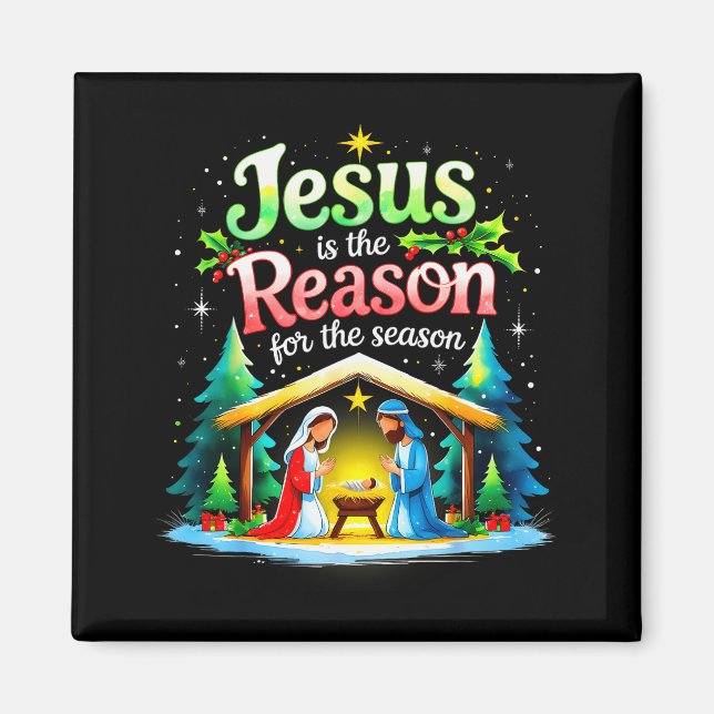 Imã Jesus Reason For The Season Nativity Christmas Des (Frente)