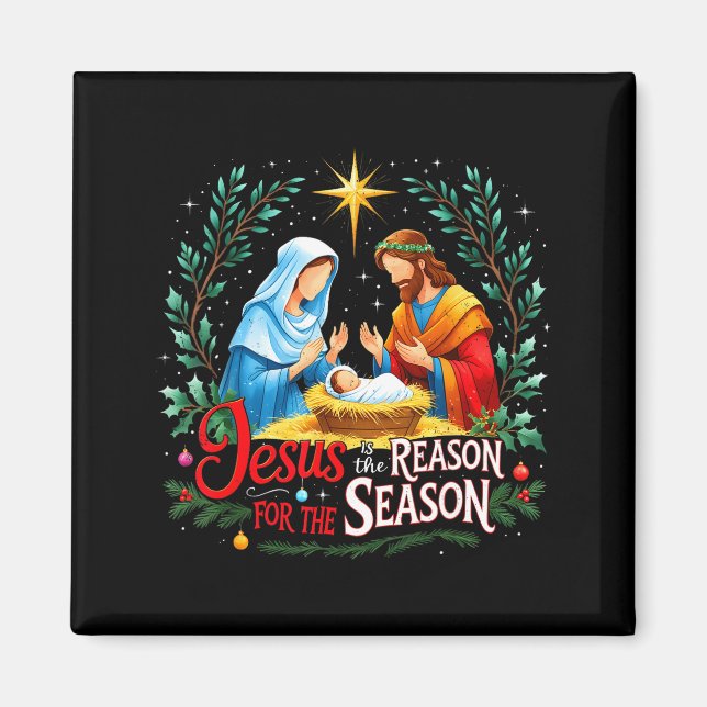 Imã Jesus Reason For The Season Nativity Christmas Des (Frente)