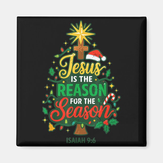 Imã Jesus Reason Season Christian Christmas Family Pjs (Frente)