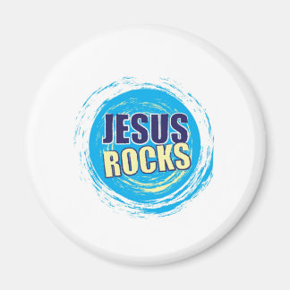 Imã Jesus Rocks 7 Azul e Amarelo