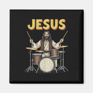 Imã Jesus Rocks Música Encantada Christian Drummer Des