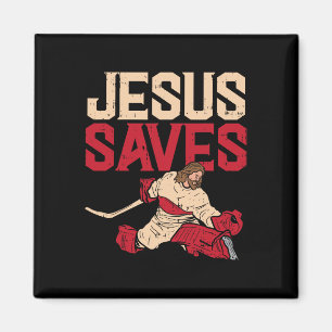 Imã Jesus Salva Goleiro de Hóquei no Gelo Esporte Reli