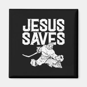 Imã Jesus Salva Goleiro de Hóquei no Gelo Esporte Reli