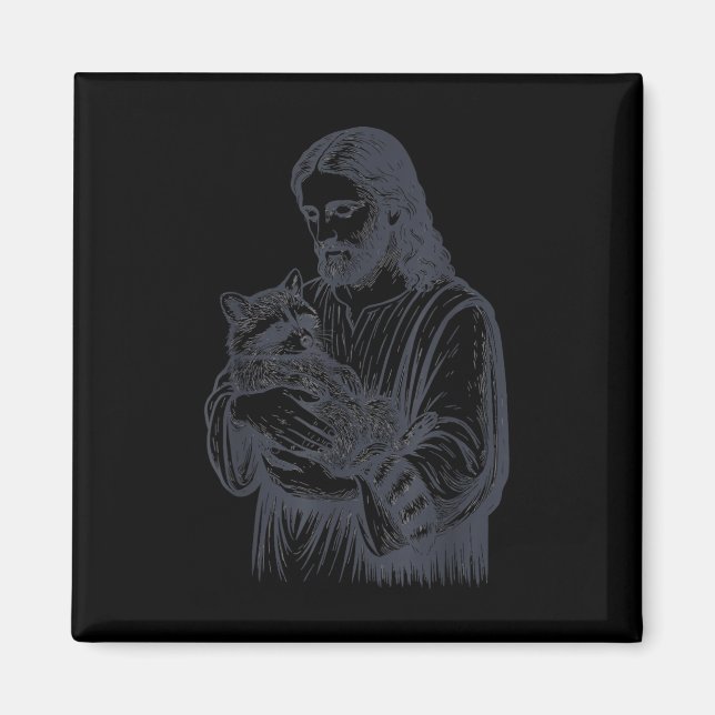 Imã Jesus Segurando Raccoon (Frente)