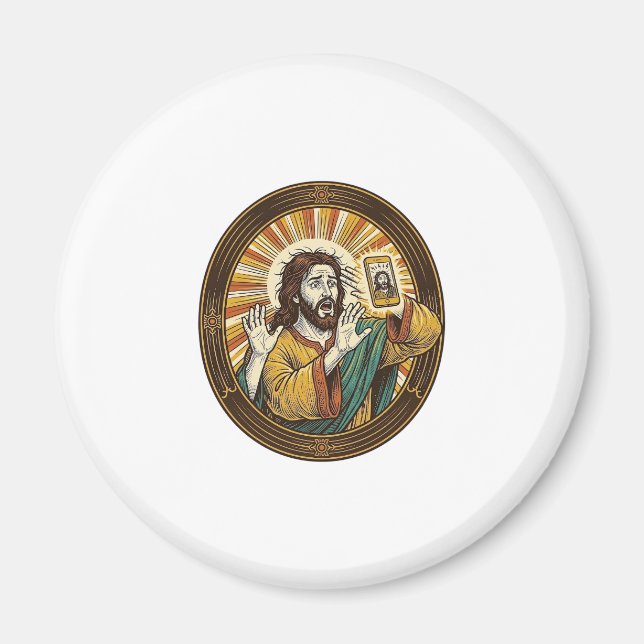 Imã Jesus Selfie Acidental com Câmera Frontal e Papada (Frente)