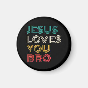 Imã Jesus Te Ama Irmão, Faith Cristã Engraçado Retro
