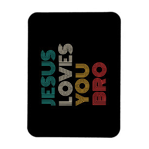 Ímã Jesus Te Ama Irmão, Faith Cristã Engraçado Retro