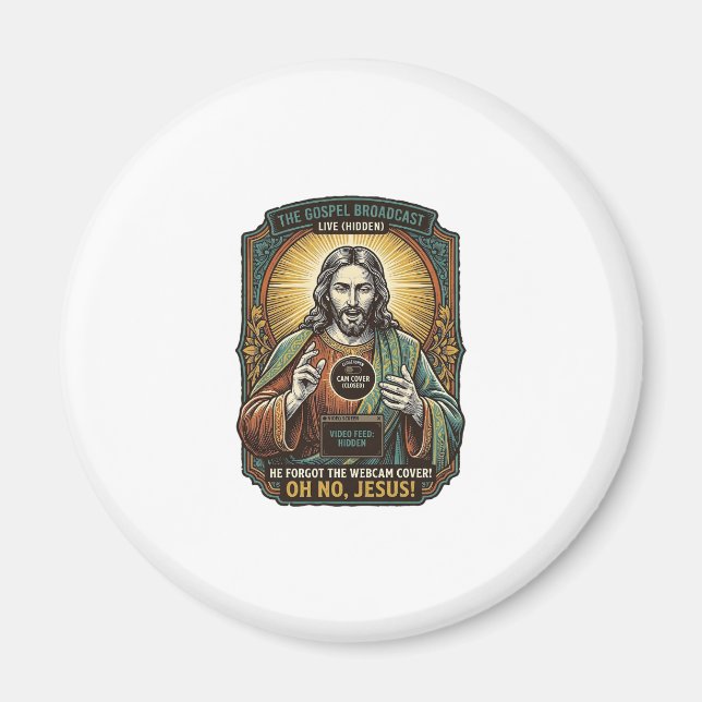 Imã Jesus Tela Preta Cobertura de Webcam Esquecida Vir (Frente)