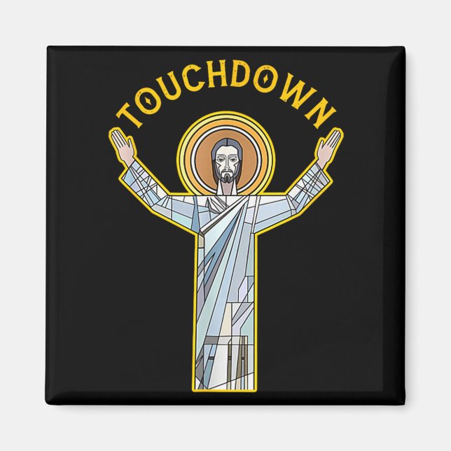 Imã Jesus Touchdown Diversão Fé Cristã Frase Meme C (Frente)