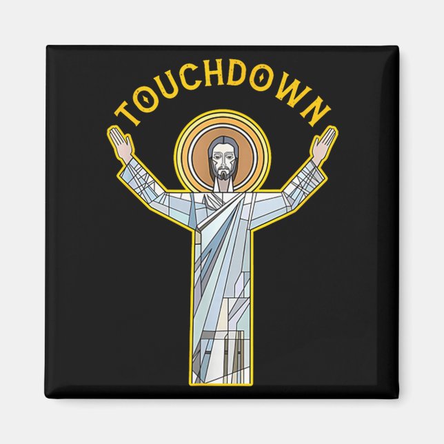 Imã Jesus Touchdown Diversão Fé Cristã Frase Meme C (Frente)