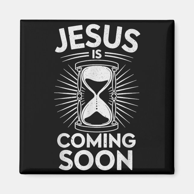Imã Jesus Vindo em Breve Versículo Bíblico Cristão Rel (Frente)