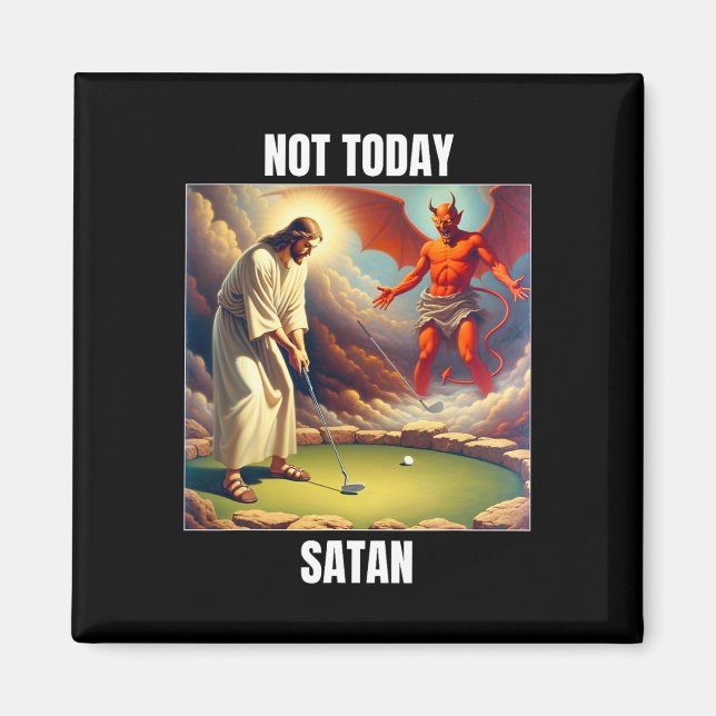 Imã Jesus Vs Satan Jogando Golfe - Hoje Não Satanás  (Frente)