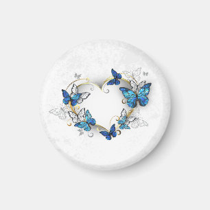 Imã Jewelry Heart with Butterflies Morpho
